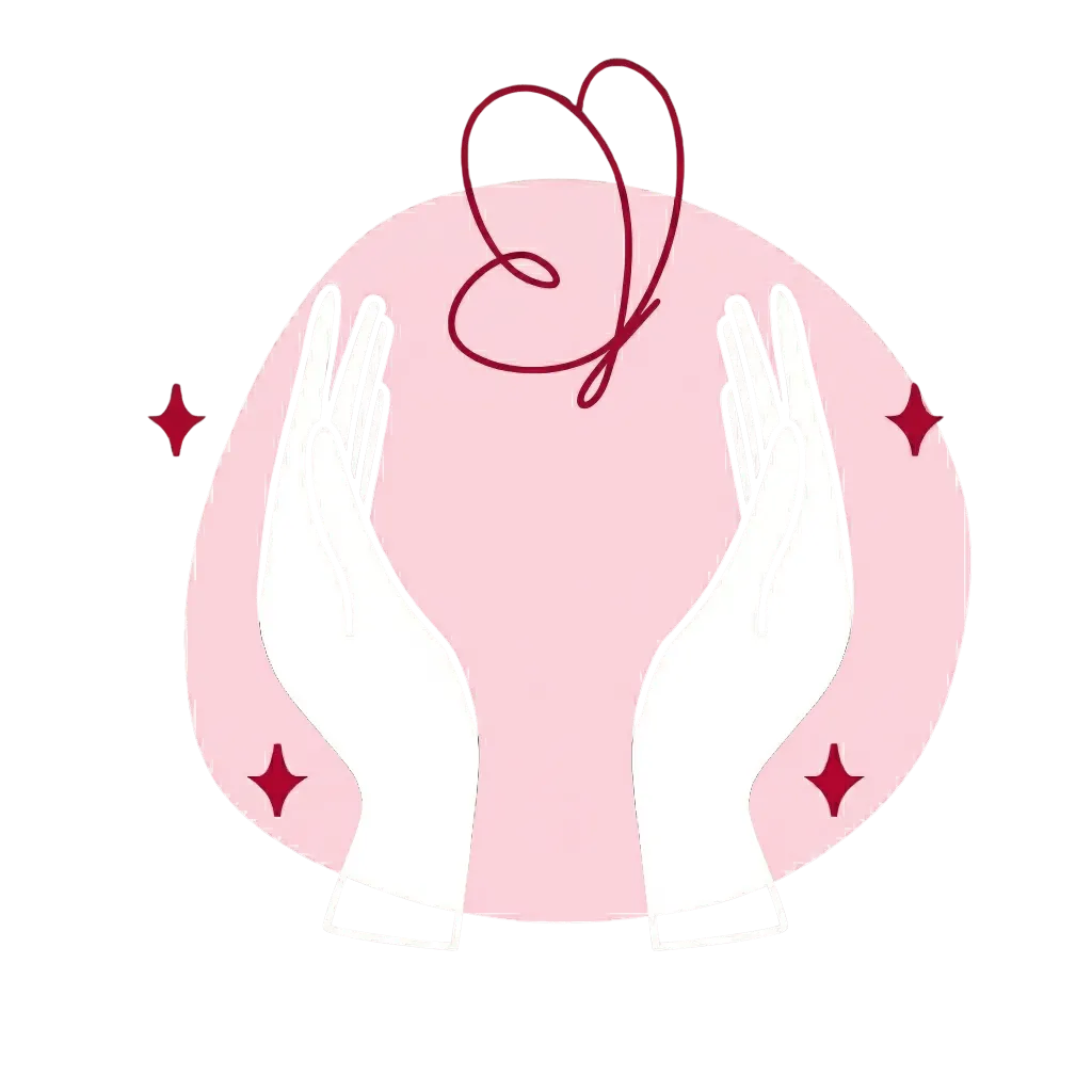 Icône illustrative de mains protectrices autour d'un papillon.